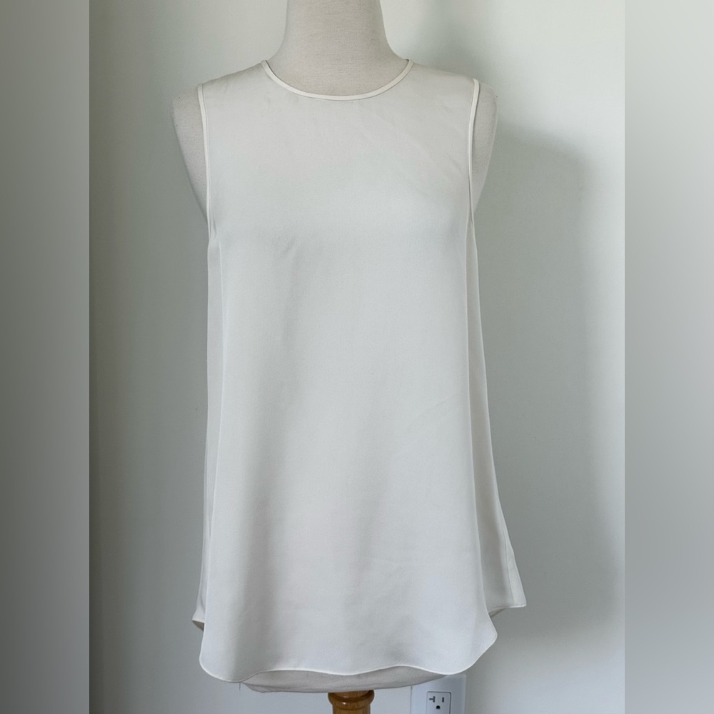 THEORY Women’s Silk Tank blouse tunic in Ivory-Size Small
